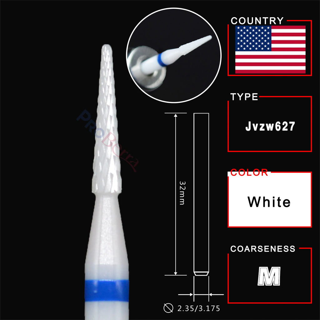 RolinStar Ceramic Cuticle Clean Cutter edge dead skin  Manicure Pedicure milling Accessories Burr remove Nail drill bit