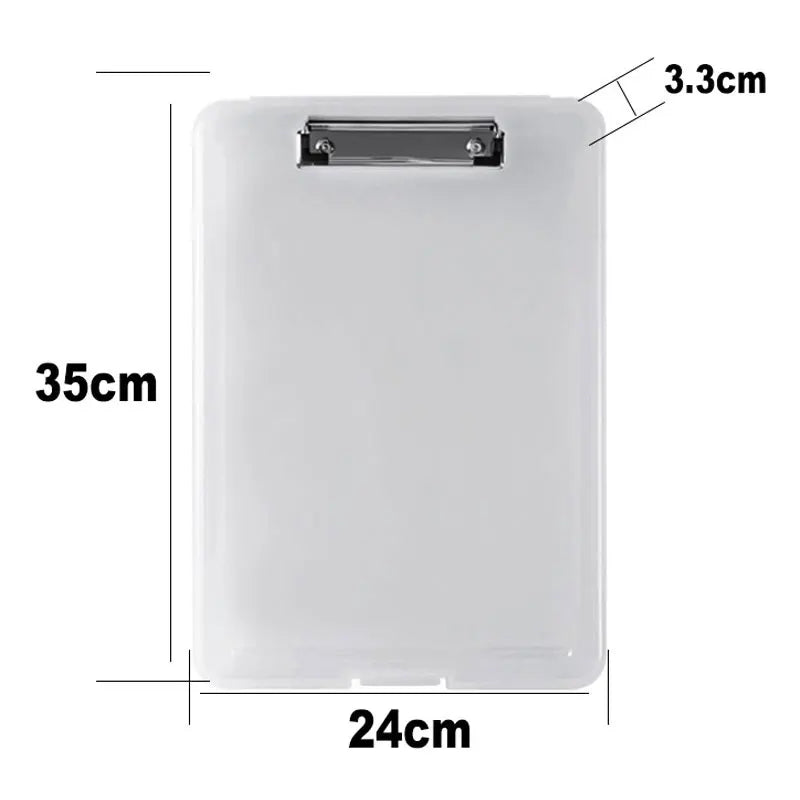 A4 Paper File Document Storage Box With Folder Clip Writing Board WordPad Office School Stationery Holder Organizer Case 8 Color