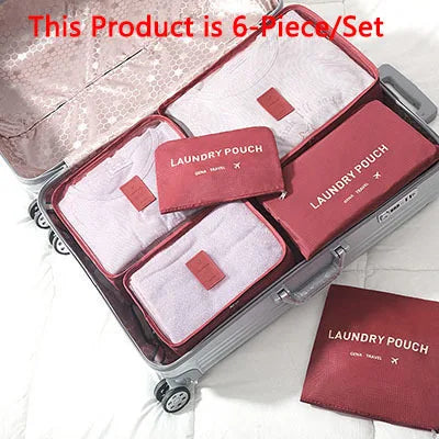 6/8/9pcs/Set Travel Organizer Storage Bags Suitcase Packing Set Storage Cases Luggage Organizer Clothes Bra Shoe Tidy Pouch Bag