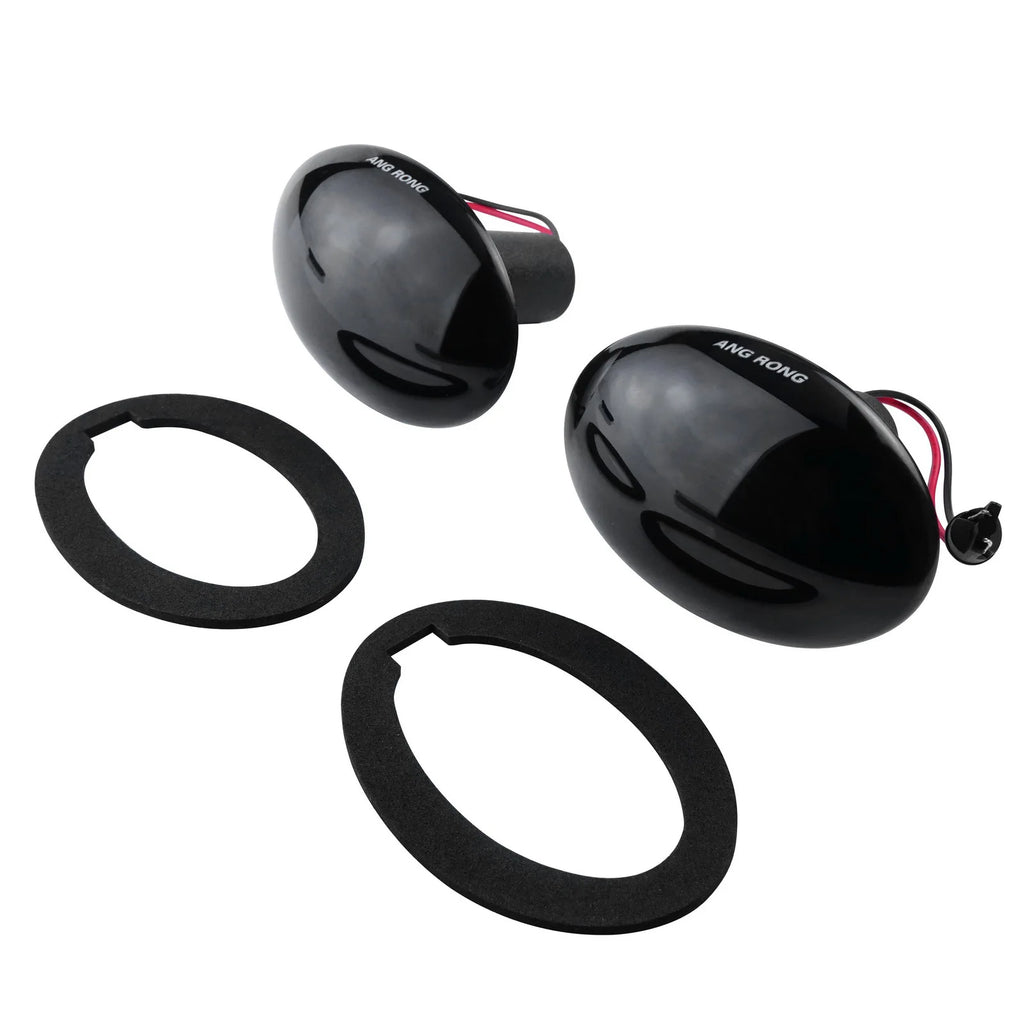 ANGRONG 2X Amber Dynamic LED Side Marker Indicator Repeater Signal Light Black Lens For Mini Cooper R56 R55 R57 R58 R59