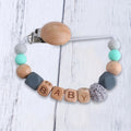 Custom Free personalized Name baby pacifier holder chain Handmade silicone crown safe teether Newborn Chew Gift