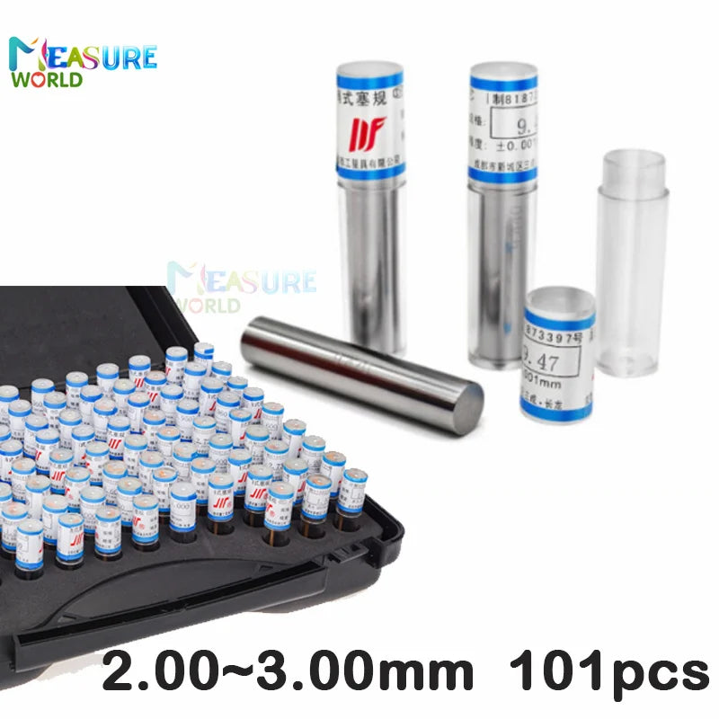 1.00~2.00mm Precision Steel Pin Gauge 1.00~2.00 step 0.01mm Smooth Plug Gauge Hole Gauge set pin Measuring Tool,101pcs/lot