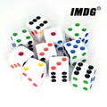 10Pcs/pack White Acrylic Dice 16mm Colorful Dots Square Corner Cubes KTV Bar Gambling Casino Dice