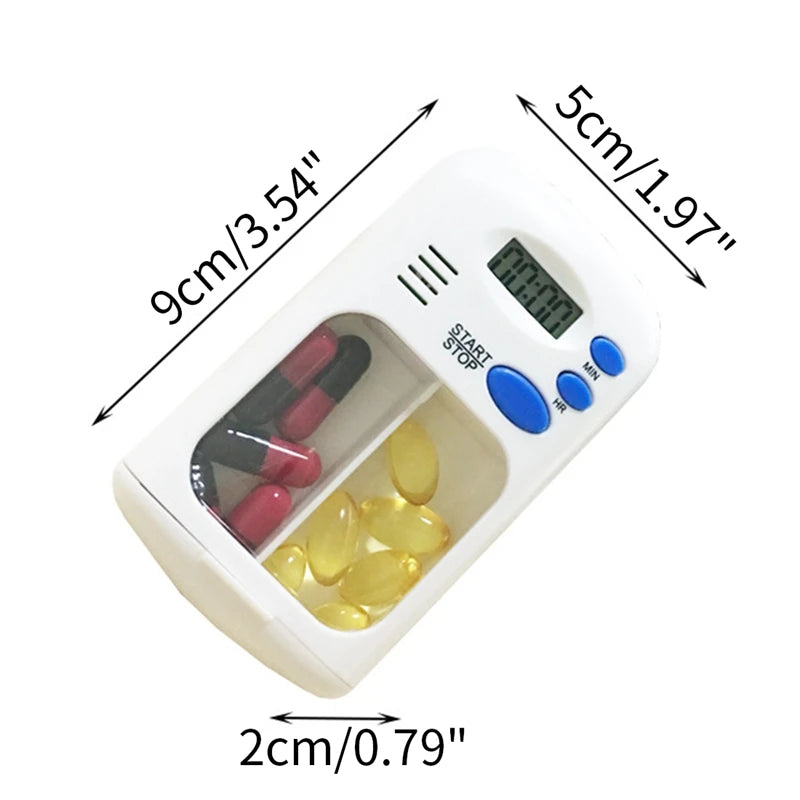 Mini Portable Pill Reminder Drug Alarm Timer Electronic Box Organizer LED Display Alarm Clock Remind Small First Aid Kit