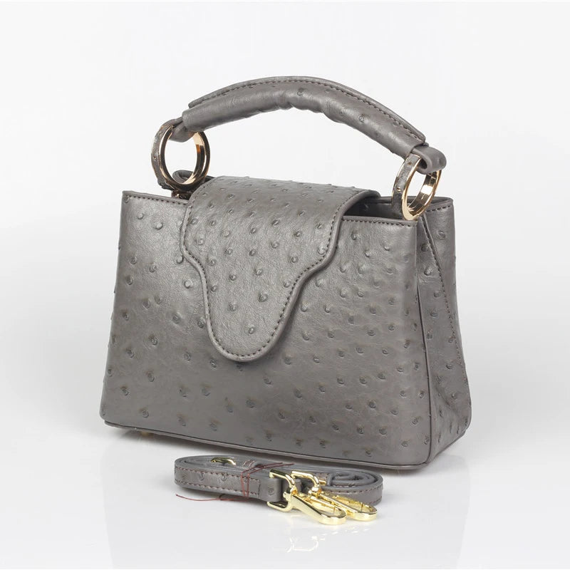 TOPHIGH Luxury Design Handbags For Women Ostrich/Snake/Crocodile Pattern Leather Shoulder Bags for Party Hot Sales Bolsas