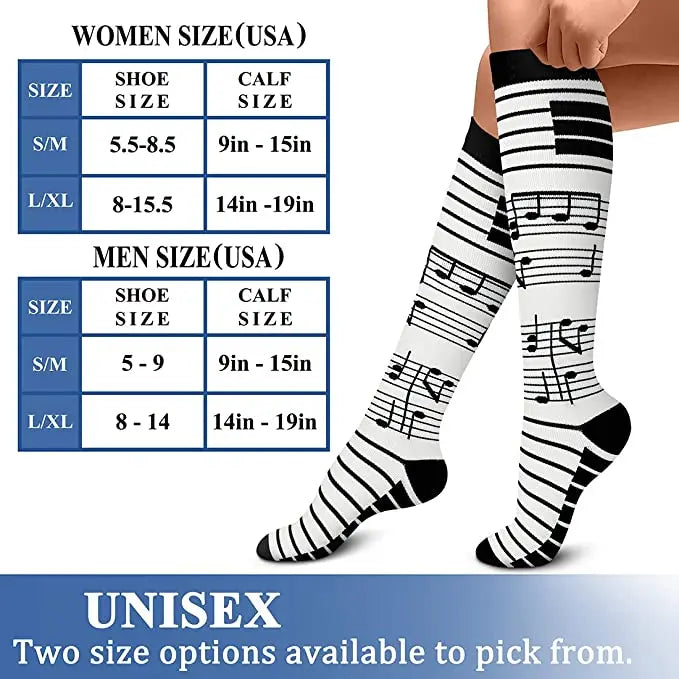 Compression Socks For Women & Men Circulation Compression Socks Knee High Best For Running,Medical,Nurse,Travel,Cycling,Diabetes