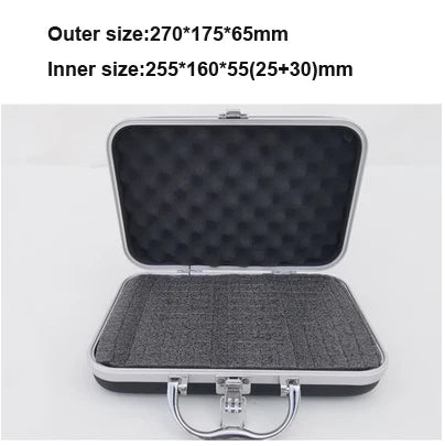 Portable Toolbox Plastic Aluminum Alloy Suitcase Impact Resistant Storage Box Safety Instrument Case with Sponge Lining