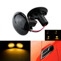 ANGRONG 2X Amber Dynamic LED Side Marker Indicator Repeater Signal Light Black Lens For Mini Cooper R56 R55 R57 R58 R59