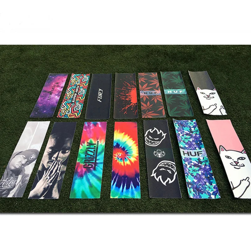 120X25cm Digital Spray Emery Skateboard Sandpaper Double Rocker Long Board Dance Board Scooter Fish Board Deck Sticker Griptape