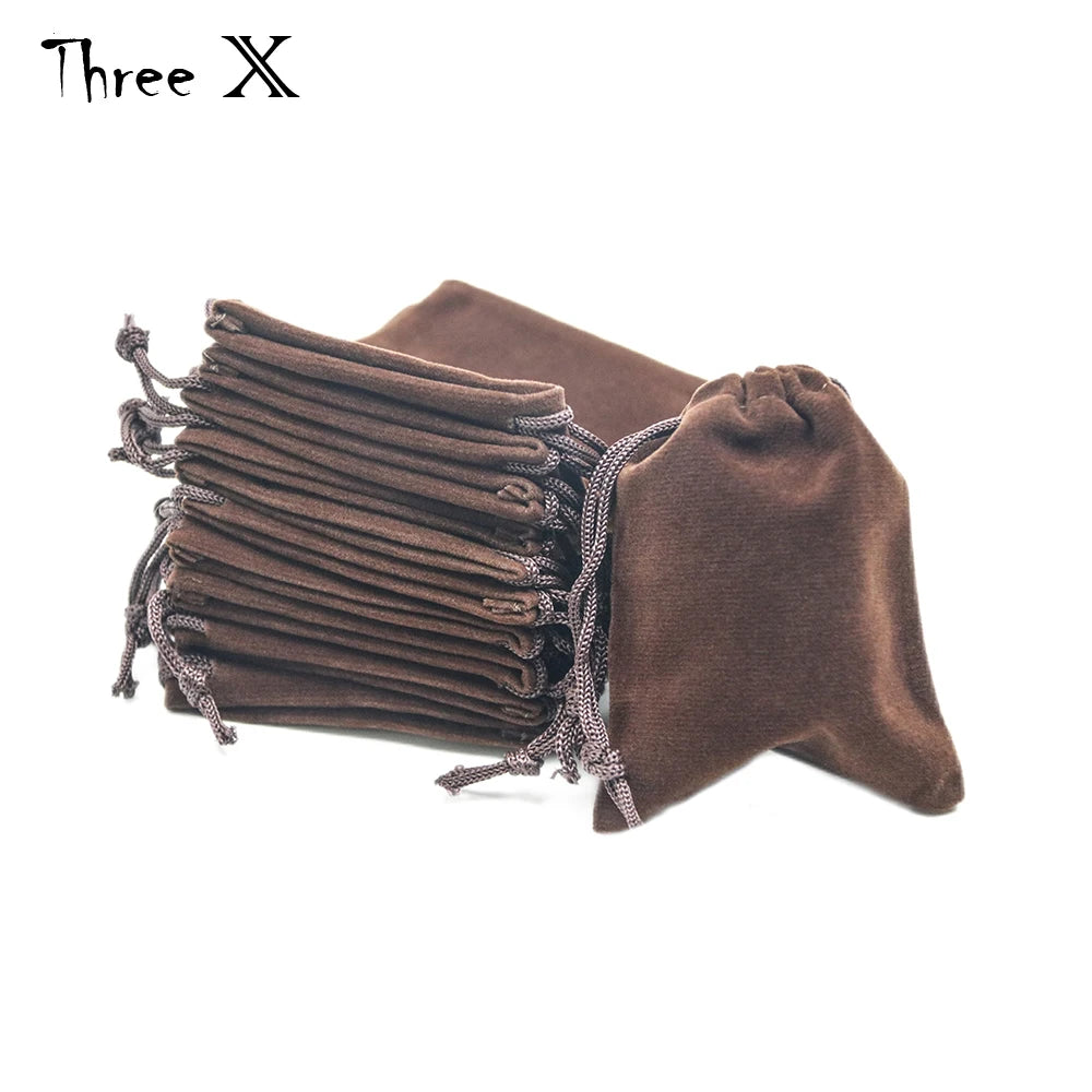 Set of 10 4.0" x 3.15" Durable Velvet Carry Bag Pouches w/Drawstring for Dice Jewelry Gift Packaging