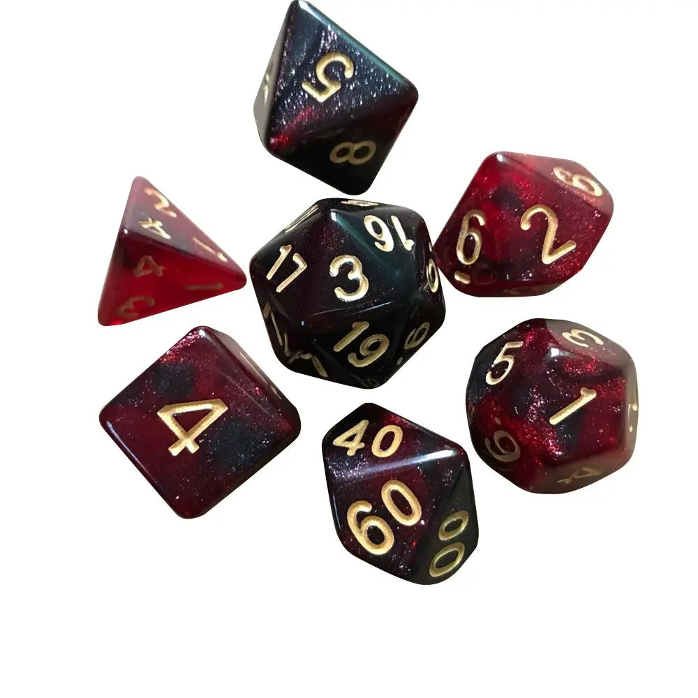 7-Die/Set New Acrylic Dice Set For TRPG DND Polyhedral 7-Die Lidescent Glitter Digital Dice Entertainment Game Accessories