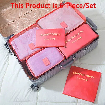 6/8/9pcs/Set Travel Organizer Storage Bags Suitcase Packing Set Storage Cases Luggage Organizer Clothes Bra Shoe Tidy Pouch Bag