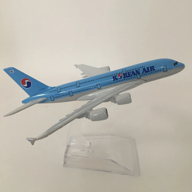 JASON TUTU 16cm Korean Air Airbus A380 Airplane Model Airplane Diecast Metal 1/400 Scale Planes