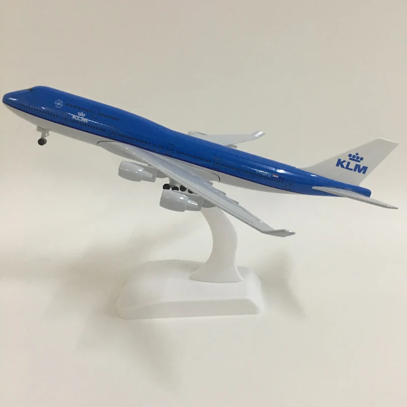 JASON TUTU 20CM KLM Royal Dutch Boeing 747 Aircraft Model Planel Airplane Diecast Metal 1/300 Scale Planes Collect Gifts