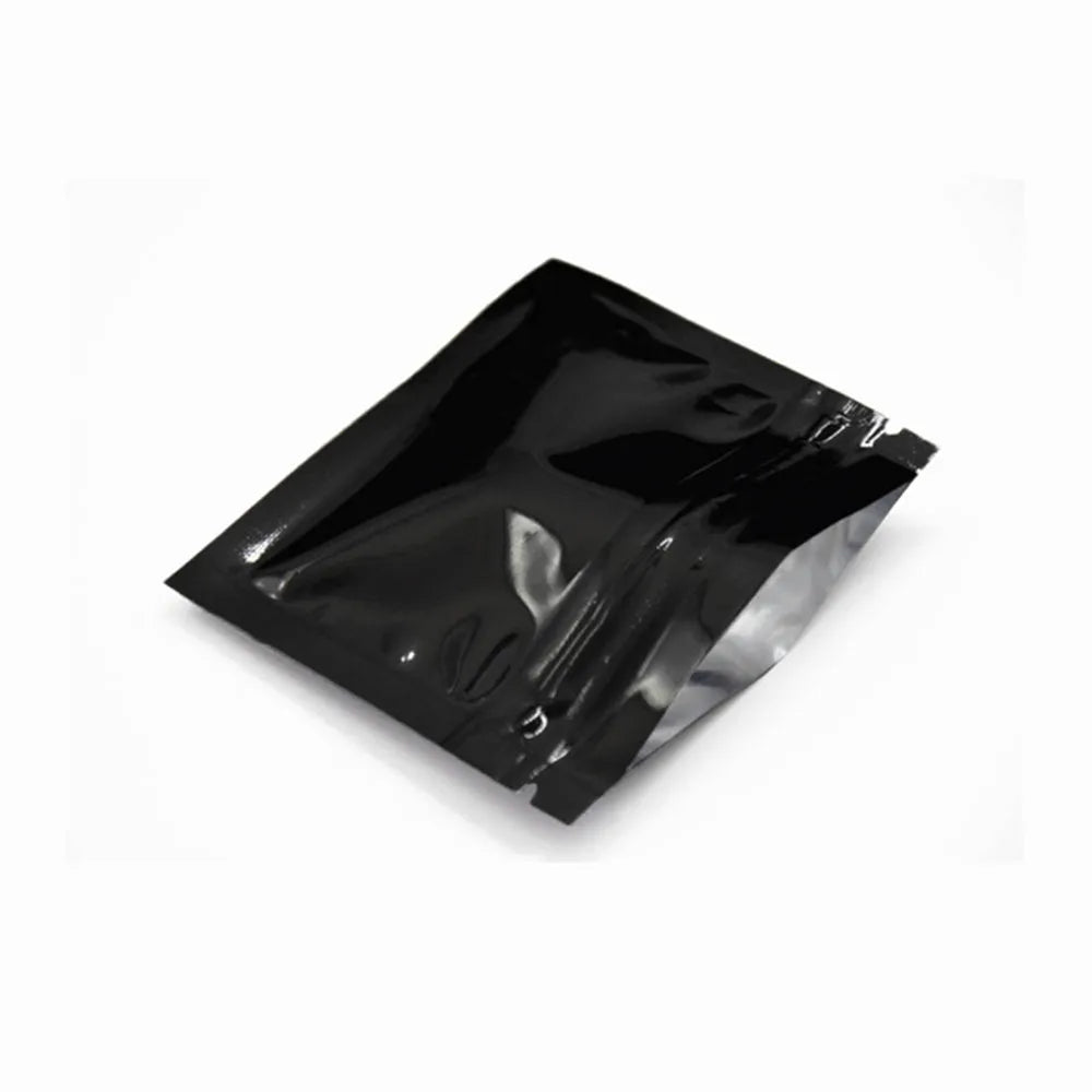 100Pcs Colorful Glossy Aluminum Foil Zip Lock Bag Tear Notch Self Grip Seal Food Ground Coffee Storage Packaging Pouches