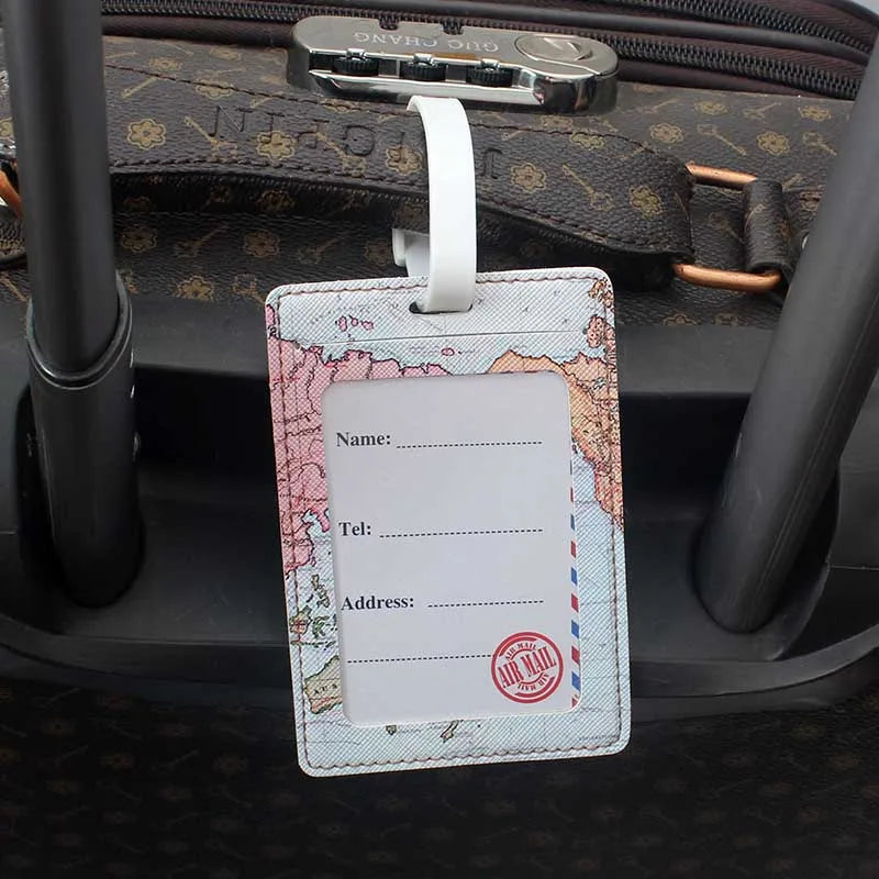 Cute Disney Dumbo Travel Accessories Luggage Tag PU Suitcase ID Addres Holder Baggage Boarding Tag Portable Label