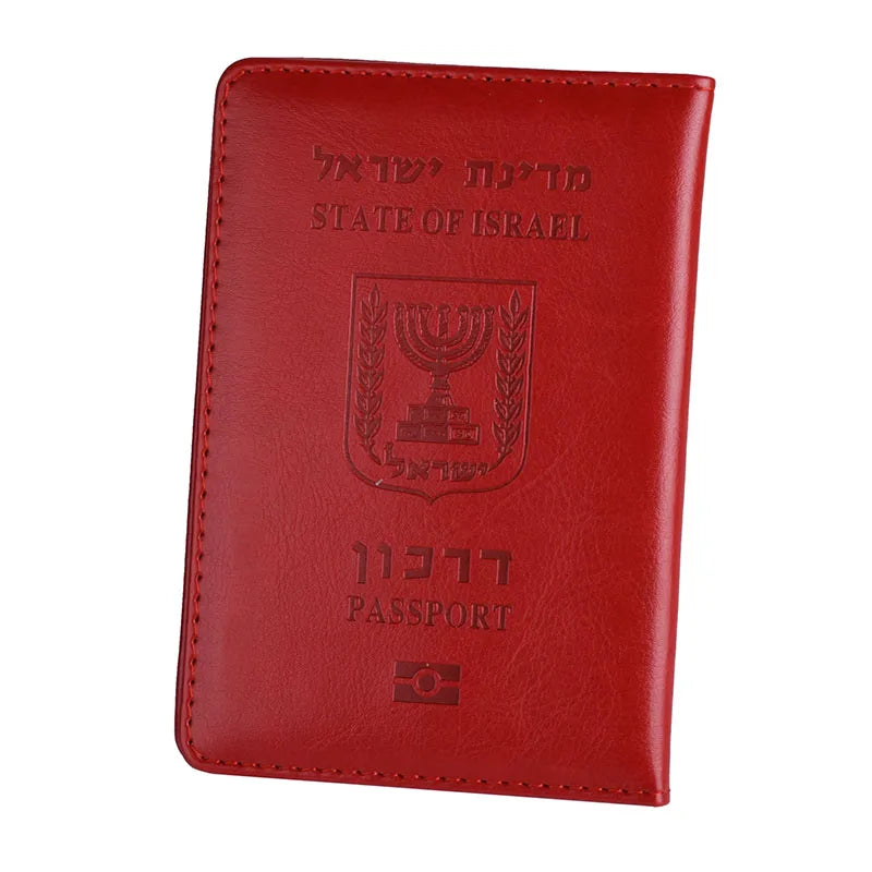 Israel Passport Cover Multicolour PU Leather Hebrew Travel Document ID Credit Card Holder Case Wallet Men Women