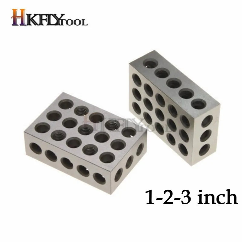 2pcs/set 25-50-75mm Hardened Steel Blocks 0.005" Precision Matched Machinist 123 Milling Tool 23 Holes 1-2-3" block gauge