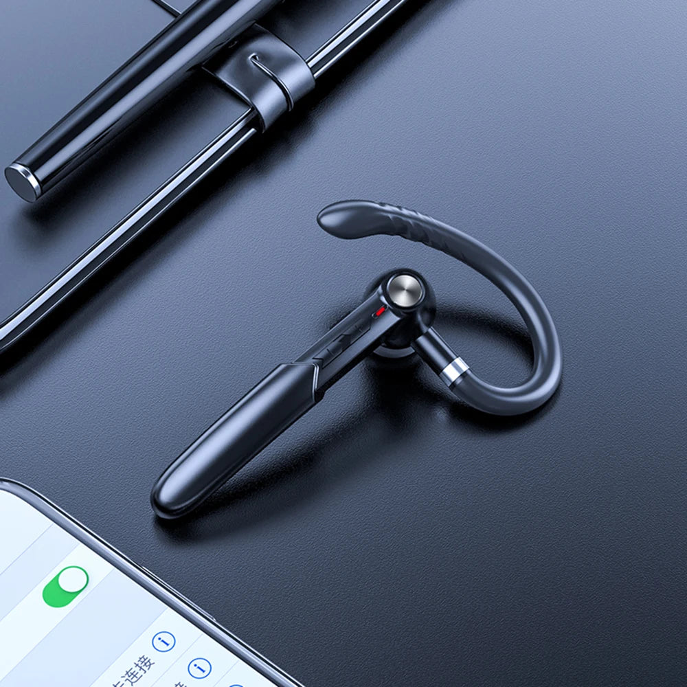Wireless Headset Business Earphone Handsfree Bluetooth-Compatible 5.0 Headset Fingerprint Touch HIFI Earpiece With Mic HD Call