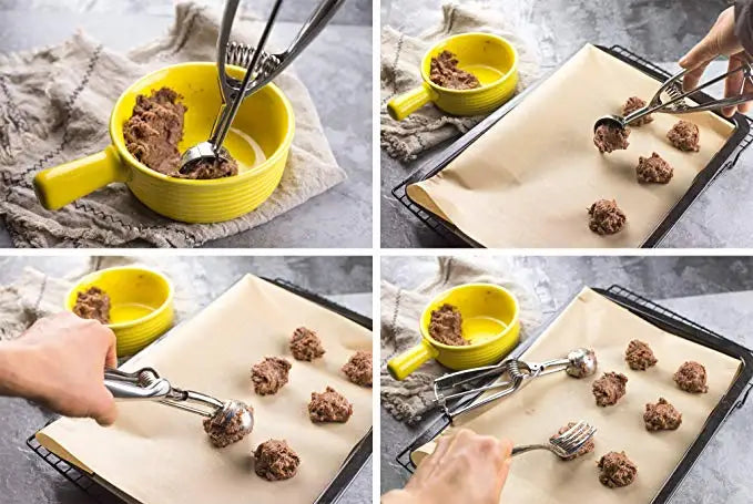 Ice Cream Spoon Kitchen Tools 3 Size Stainless Steel Spring Handle Mash Potato Watermelon Ball Scoop Home Kitchen Accessories