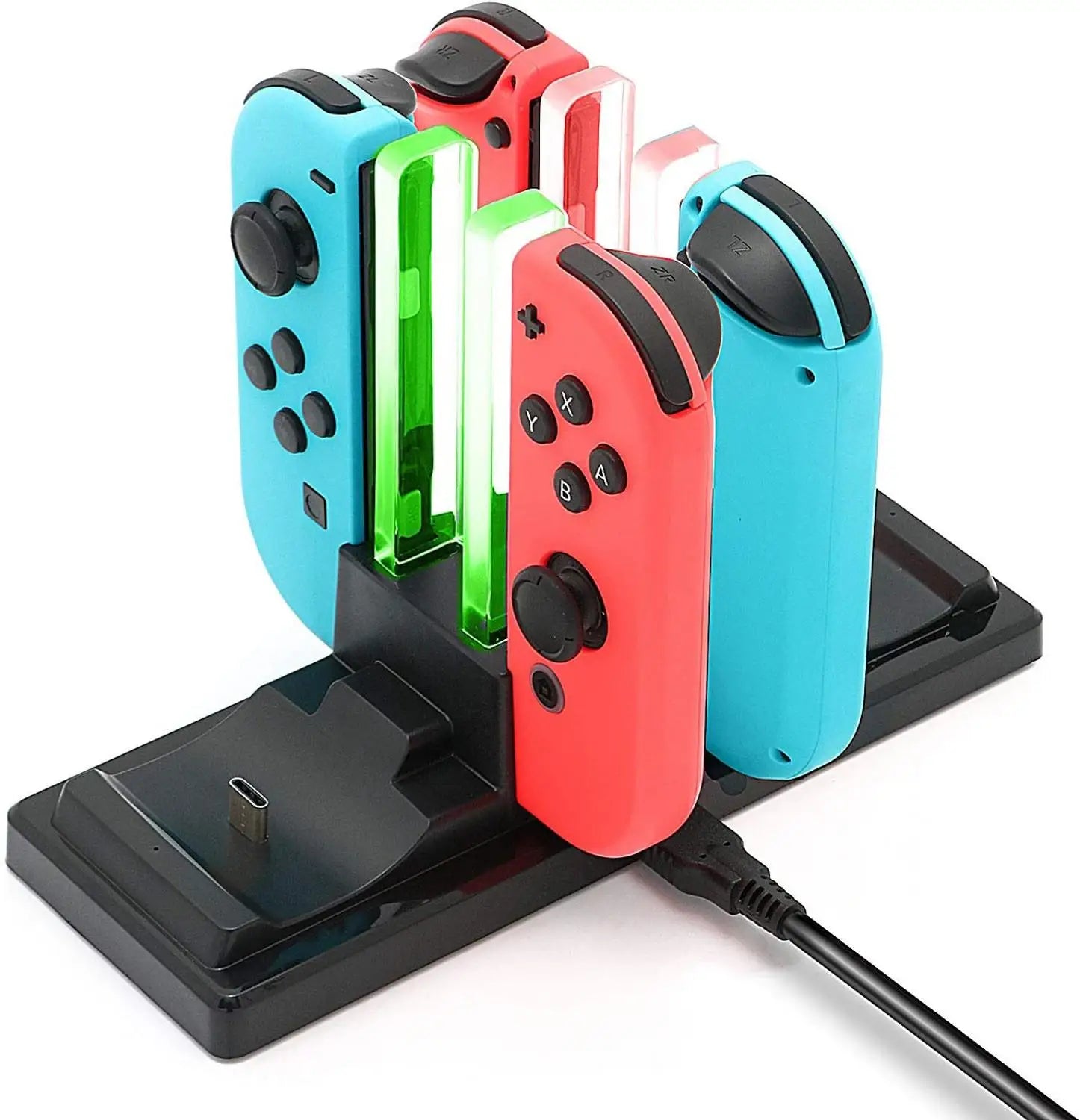 NS Controller Charger Fast Charging Dock for Nintendo Switch Joypads and Pro Controllers with LED Lights Include USB Cable
