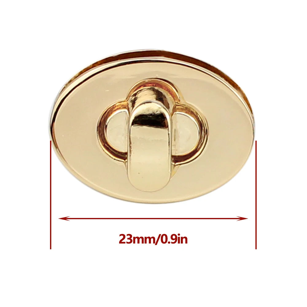 10Pcs 2.3CM Mini Oval Twist Lock Turn Locks Metal Closure Buckle For Purse Wallet Women's Handbag Shoulder Bag Accessories