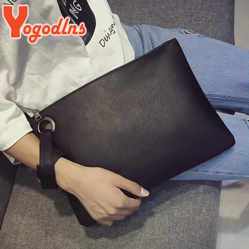 Yogodlns Fashion solid women's clutch bag leather women envelope bag clutch evening bag female Clutches Handbag free shipping