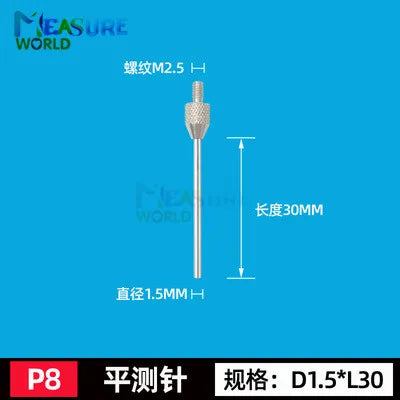 M2.5 Thread 1mm Needle Diameter Dial Test Indicator Contact Point D1 D2 10mm 20mm 30mm 40mm 50mm Length Measuring Gauging Tools