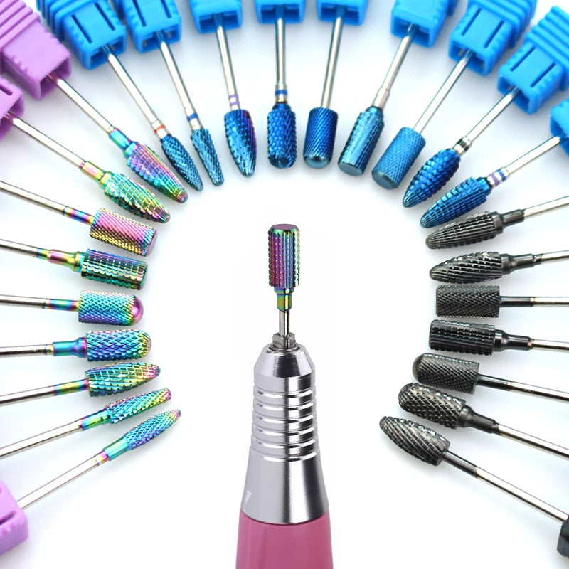 Tungsten Carbide Nail Drill Bit For Manicure Machine Milling Cutters For Removing Gel Varnish Cuticle Clean Nail Polishing Tools