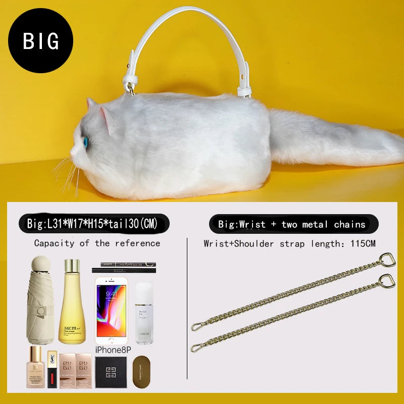 Women's luxury bags luxury designer handbag for Women's bag cat  Bags for women faux fur bag Irresistible you bag