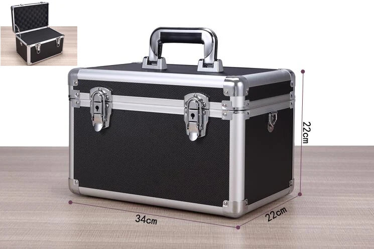 Toolbox Aluminum Alloy Suitcase Instrument Box Equipment File Box Cosmetic Case Tool Box with Sponge