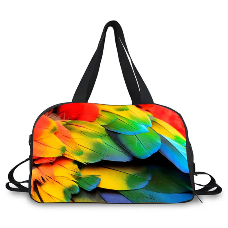 Duffel Bag Travel Bag Colorful Parrot Lizard Cabrite Print for Men Women Valise Sport Gym Bag