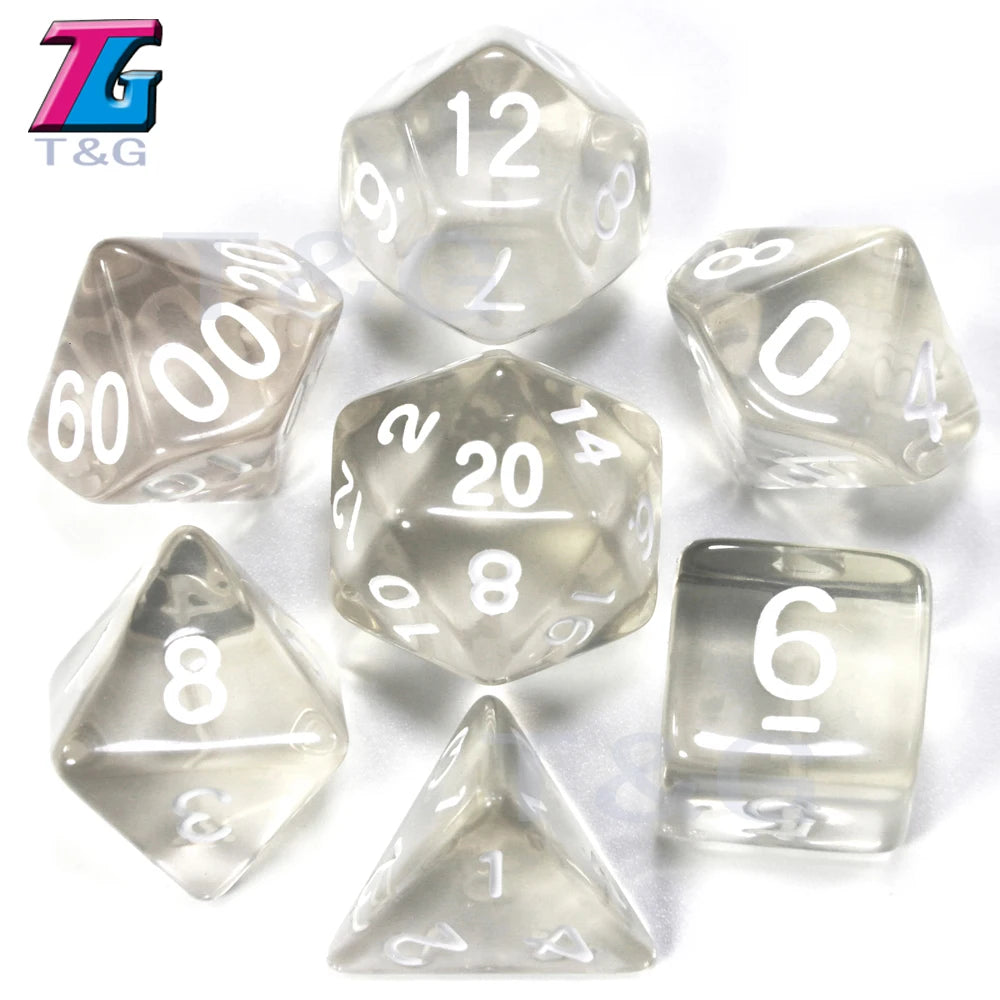 Wholesales 7pc/lot Dice Set Polyhedral D4,D6,D8,D10,D10%,D12,D20 Colorful Accessories for Board Game,DNDGame, RPG 25 Colors