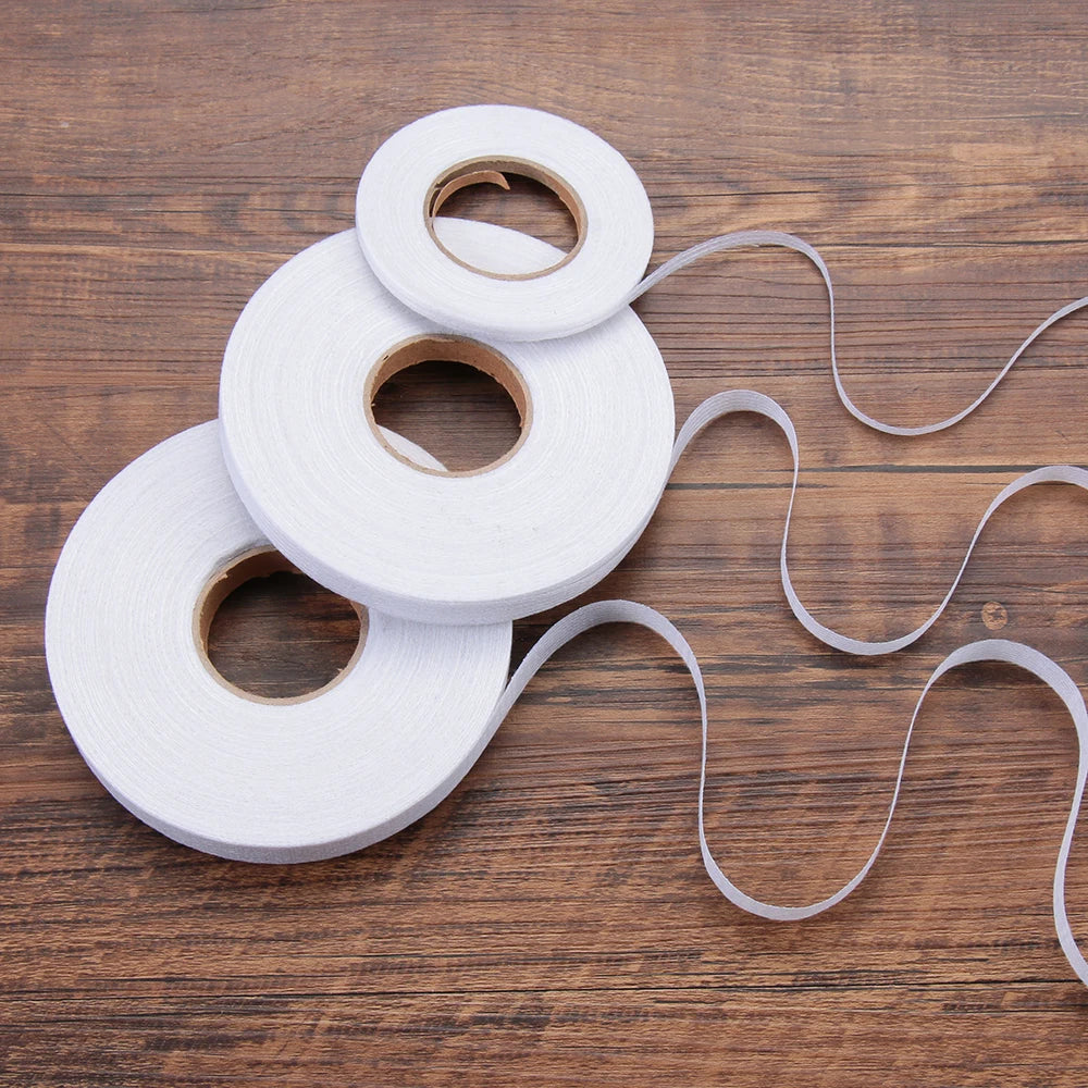 50m 2/1/1.5cm Adhesive Fabric Roll Clothes Sewing Turn up Hem Double-sided Wonder Web Iron On Hemming Tape