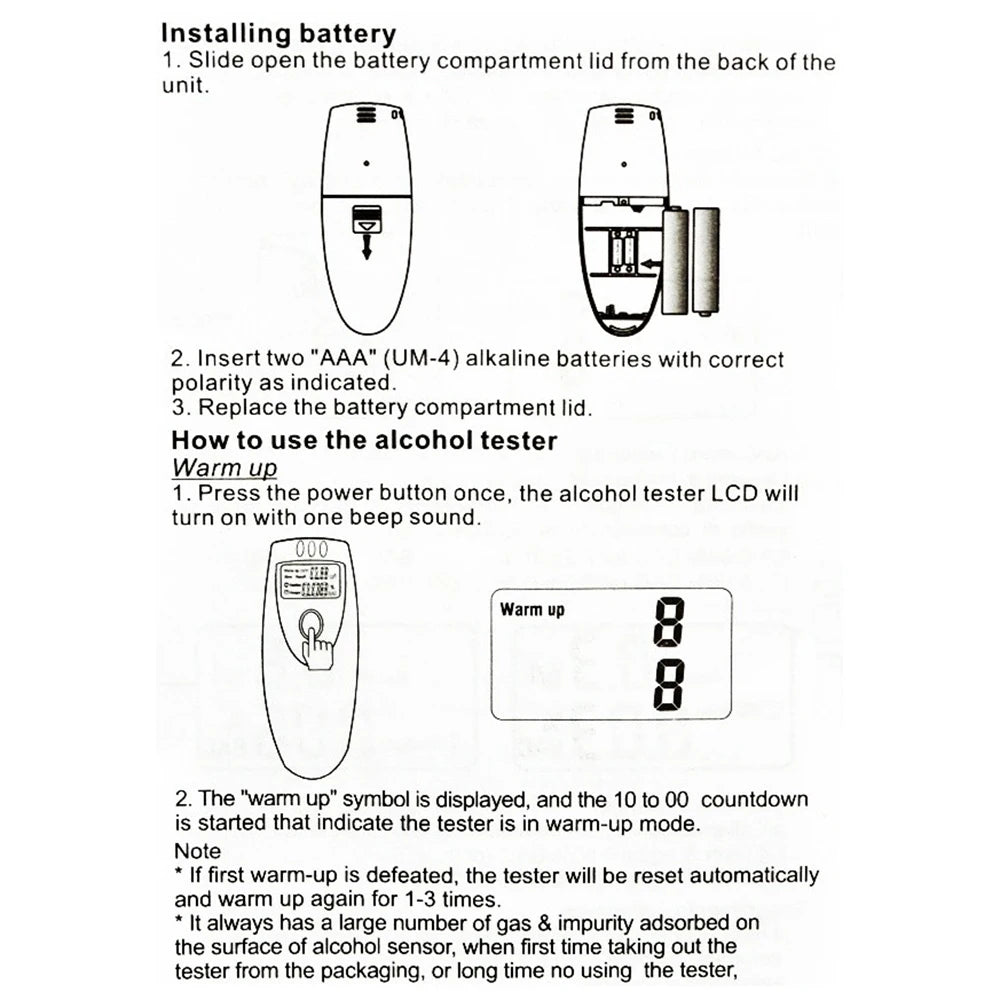 Portable Inhaler Alcohol Meters LCD Digital Alcohol Breath Tester Handheld Analyzer Breathalyzer Digital Alcohol Detector Test