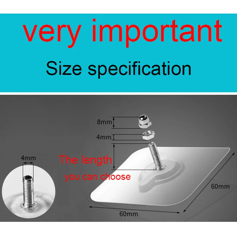 Non-Marking Screw Sticker Punch-Free Self Adhesive Wall Hanging Sucker Screw Stickers Picture Hook Nail Holder Door Hanger Photo