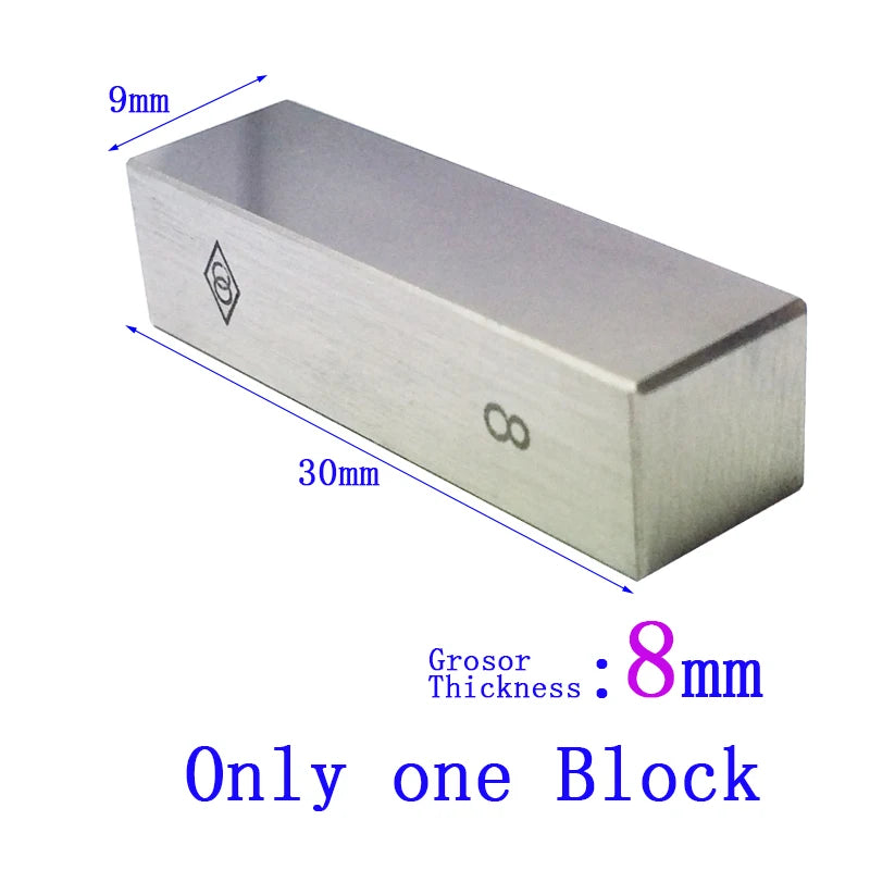 Steel Block Gauge Measure Gage Block Steel Square Gage Block 1mm, 2mm, 3mm, 4mm, 5mm, 6mm, 7mm, 8mm-9mm 100mmSteel Square Gauge