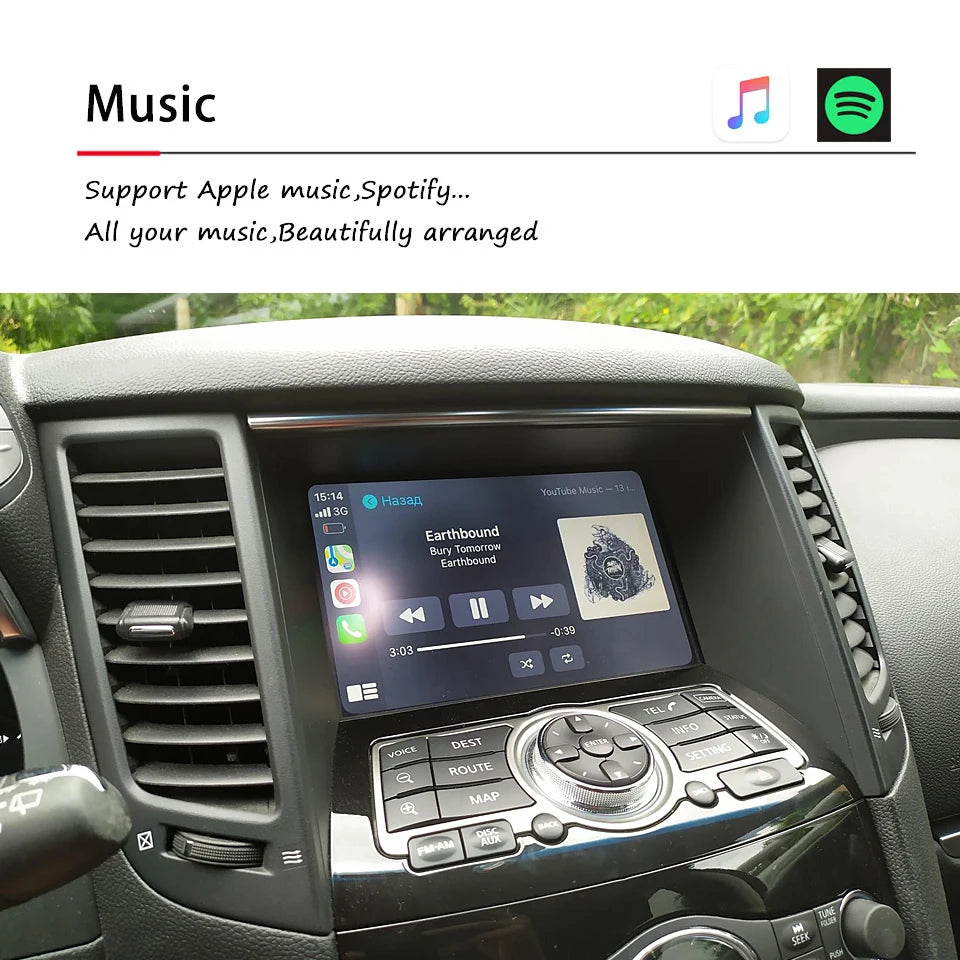 WIFI Wireless CarPlay Android Auto Screen Mirror link Installed for Infiniti G37 G37s Sedan Coupe Convertible G35 Q70 M37 QX60