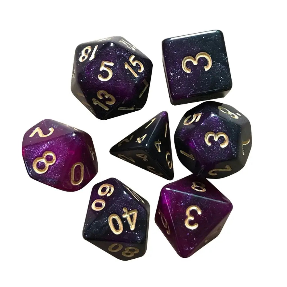 7-Die/Set New Acrylic Dice Set For TRPG DND Polyhedral 7-Die Lidescent Glitter Digital Dice Entertainment Game Accessories