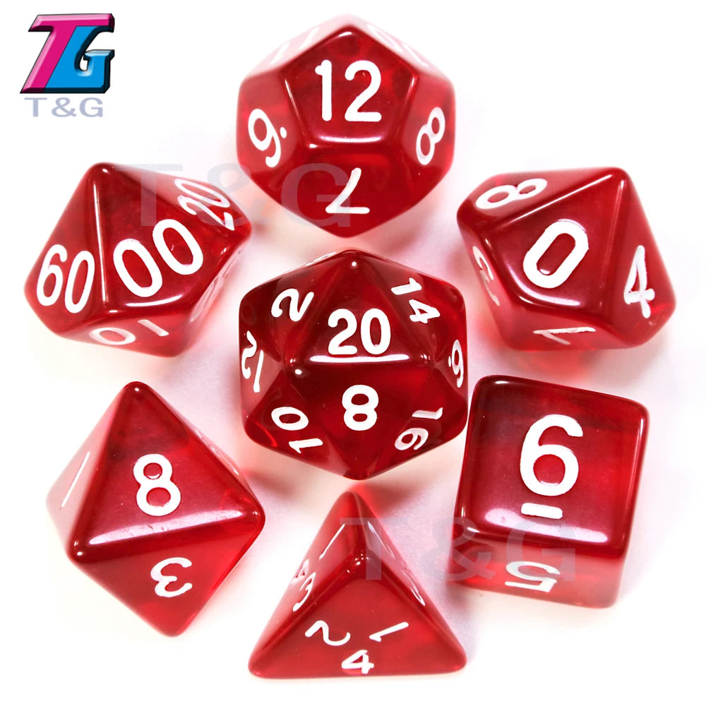 Wholesales 7pc/lot Dice Set Polyhedral D4,D6,D8,D10,D10%,D12,D20 Colorful Accessories for Board Game,DNDGame, RPG 25 Colors