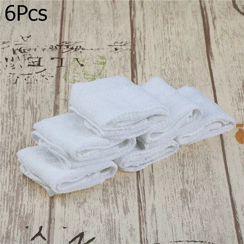 2/6/10Pcs White Square Cotton Microfiber Car Cloth Towel Home Kitchen Wash Tools Cleaning Cloth Household Supplies 25x25cm
