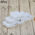 2/6/10Pcs White Square Cotton Microfiber Car Cloth Towel Home Kitchen Wash Tools Cleaning Cloth Household Supplies 25x25cm