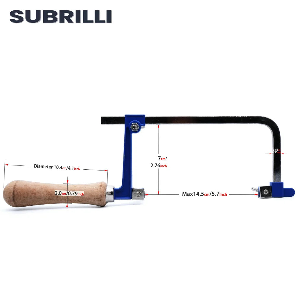 SUBRILLI Adjustable Saw Coping Frame with Diamond Wire Saw U Shape Hand Saw Bow For Wood Working DIY Cutting Tool Metal Hand Saw