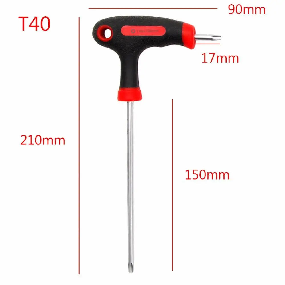 T-Handle Grip Torx Hex Allen Key Screwdriver Driver Tool T10/T15/T20/T25/T30/T40 New 2017