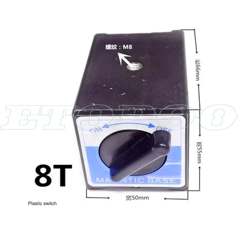 6T 8T 10T 12T V Type Power Magnetic Base Dial Indicator Stand Base Magnet Seat Table Wire Cutting Switch Magnetic Table Base