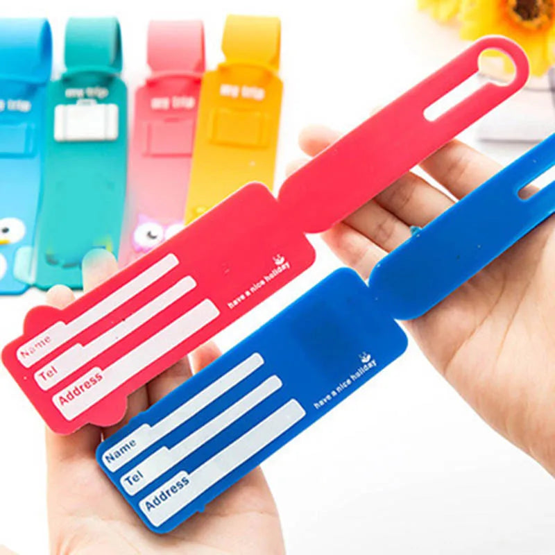 Fashion Travel Accessories Cute Animals Strip Luggage Tag Silicone Suitcase ID Addres Holder Baggage Boarding Tag Portable Label