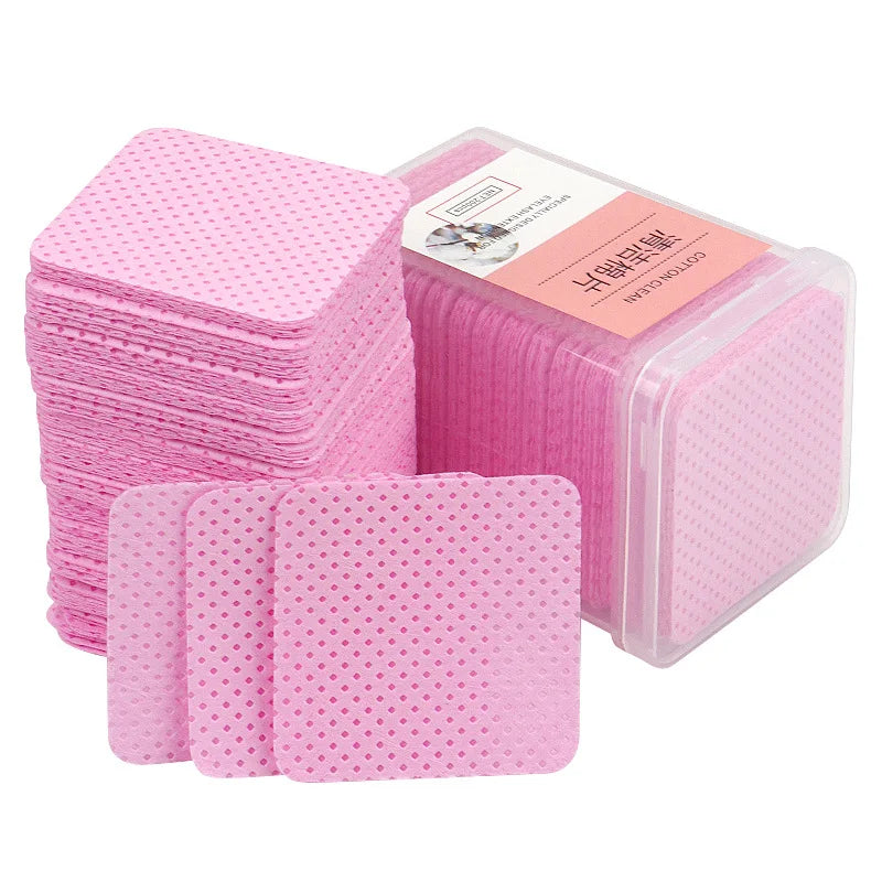 200pcs Wipes Paper Cotton Eyelash Glue Remover Nail Wipes Glue Bottle Prevent Clogging Glue Cleaner Pads Lash Extension Removal