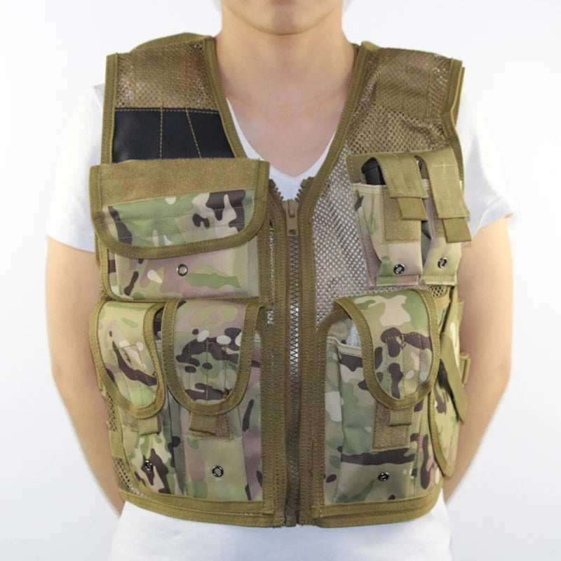 Tactical Mesh Vest for Men and Women, Hunting Molle Vest, Fishing Quick Dry Jacket, with Multi-Pocket, Adjustable Size