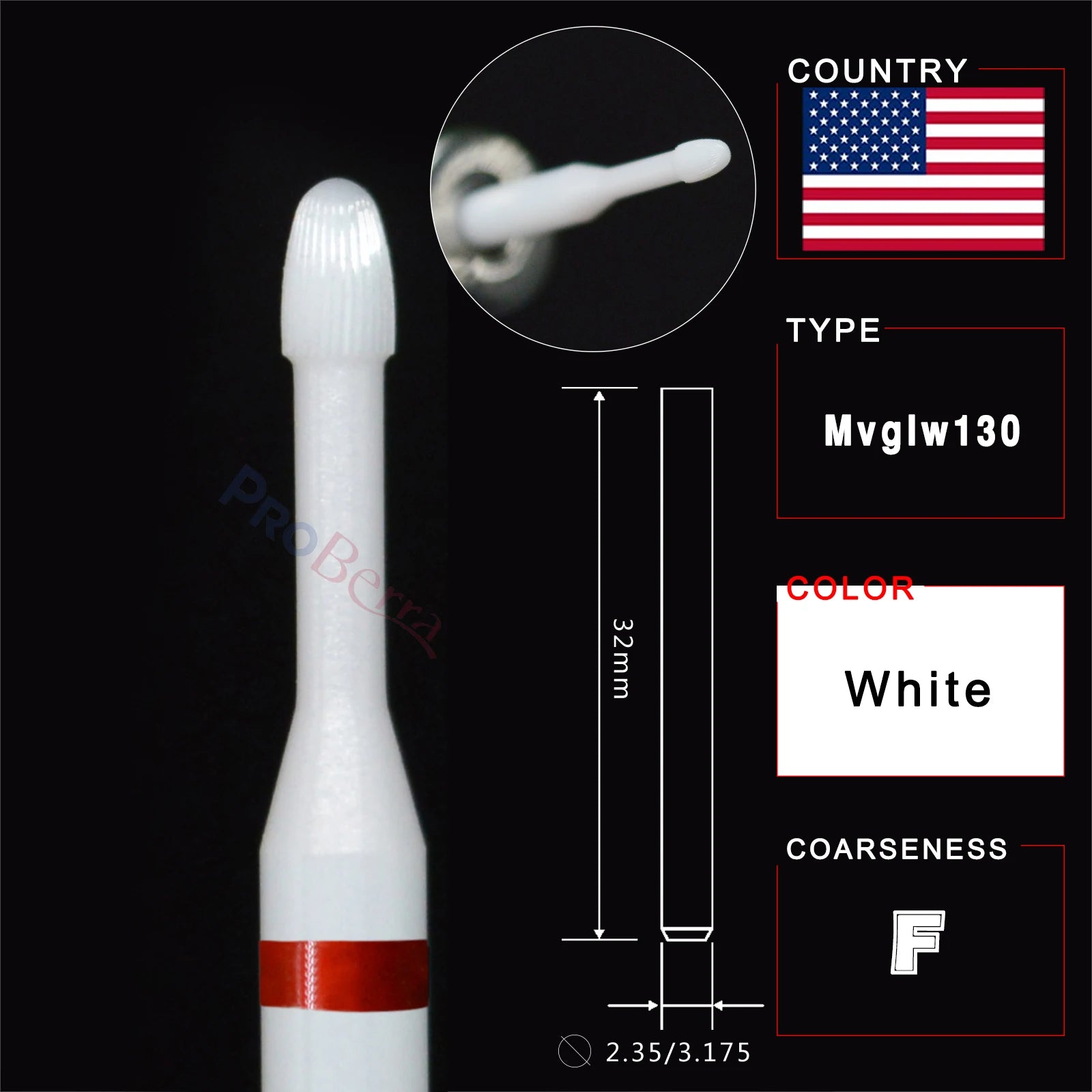 RolinStar Ceramic Cuticle Clean Cutter edge dead skin  Manicure Pedicure milling Accessories Burr remove Nail drill bit