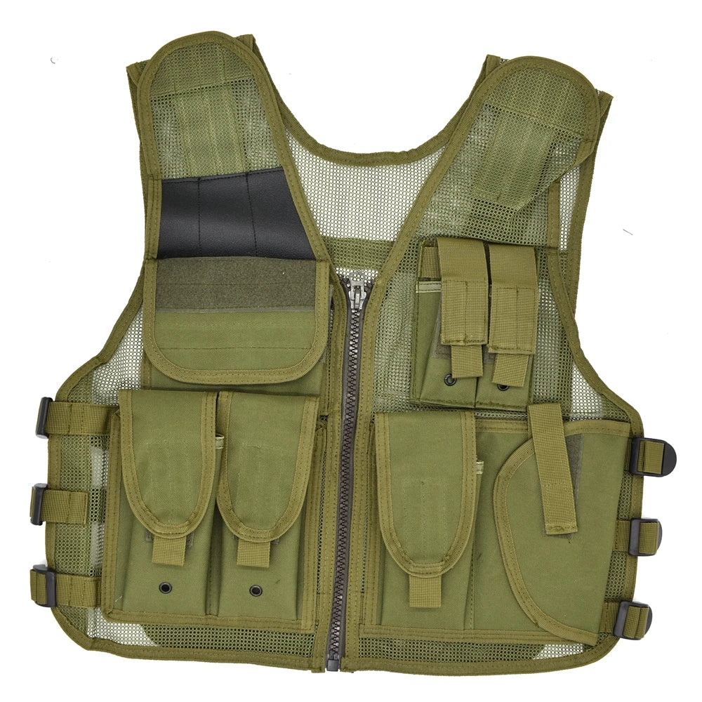 Tactical Mesh Vest for Men and Women, Hunting Molle Vest, Fishing Quick Dry Jacket, with Multi-Pocket, Adjustable Size